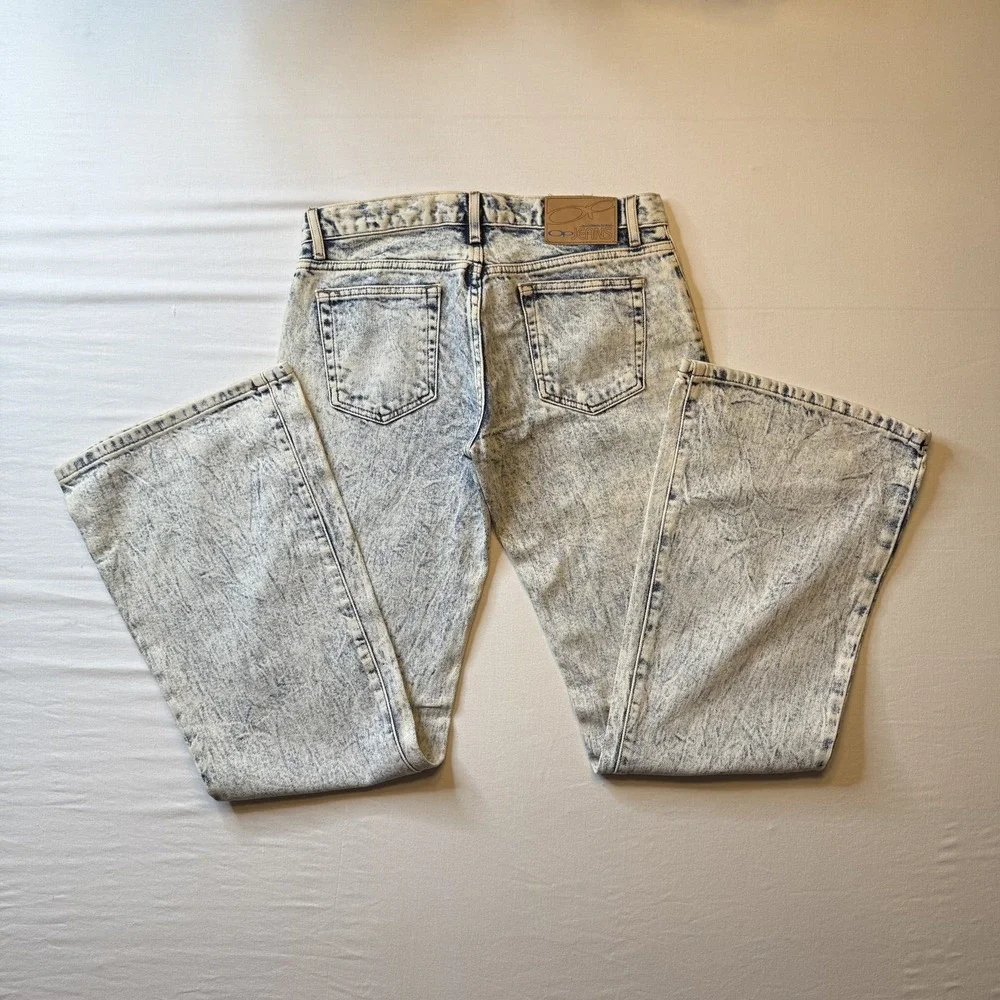 Ocean Pacific OP Jeans Acid Wash Jeans‎ Womens 9 Wide Leg 80s 90s Retro Vintage - Picture 2 of 8